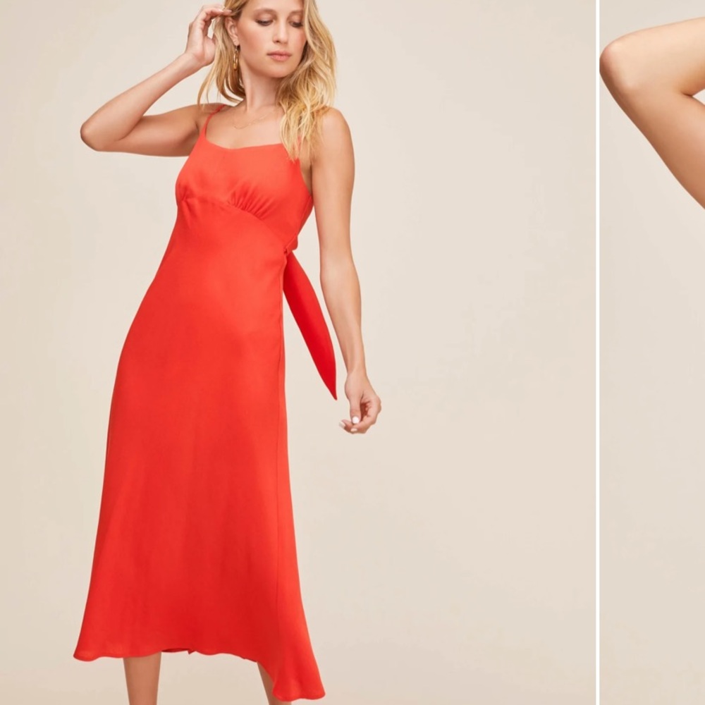 Astr Red Midi Dress